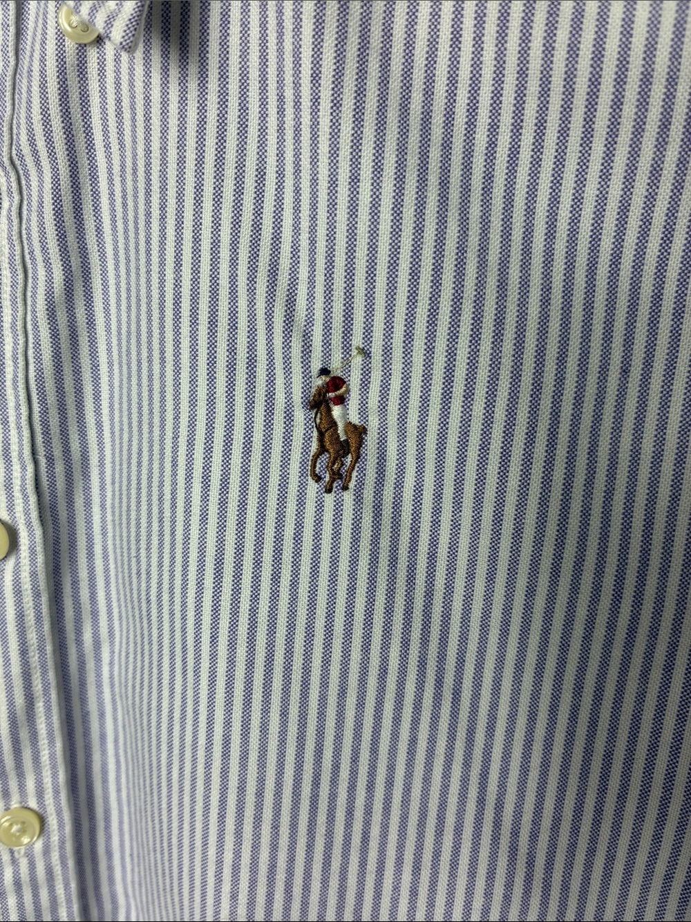 Ralph Lauren Blue and White Stripe Button-Down Shirt - Picture 3 of 10